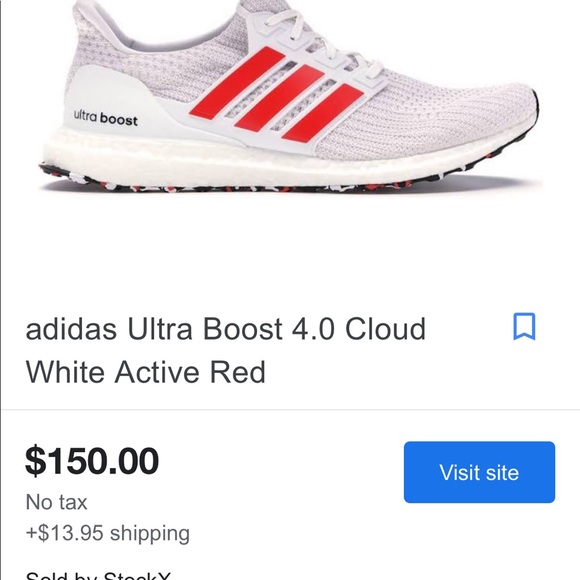 Adidas Ultraboost 4.0 White and Red - Picture 4 of 4